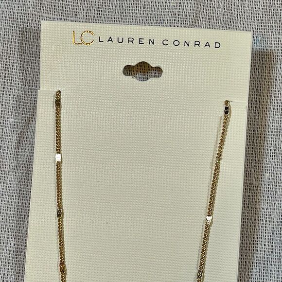 LC Lauren Conrad | NWT Gold Tone Long Statement Necklace - Picture 3 of 8